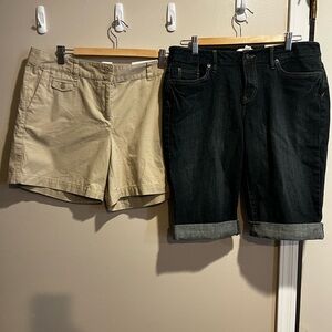Women's khaki and jean Shorts Set